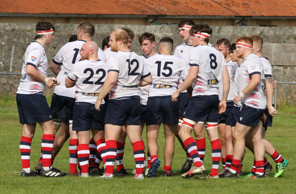 Aberdeen Grammar Rugby meeting for a huddle mid-game