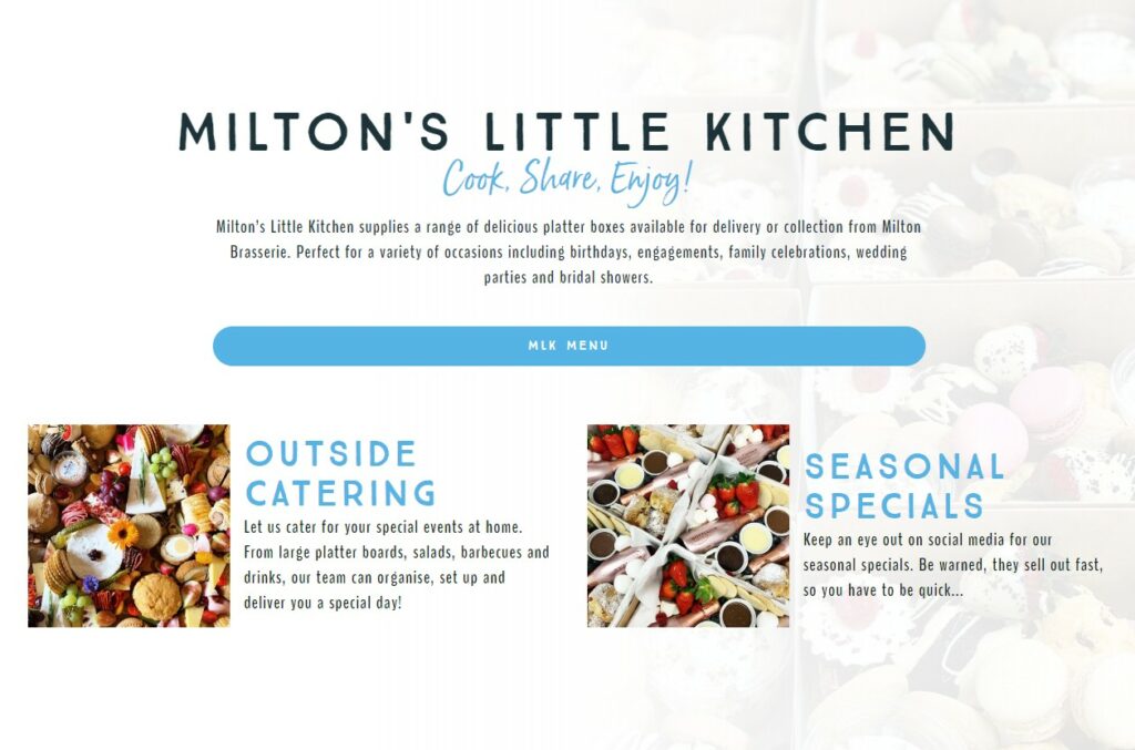 Milton's Little Kitchen webpage